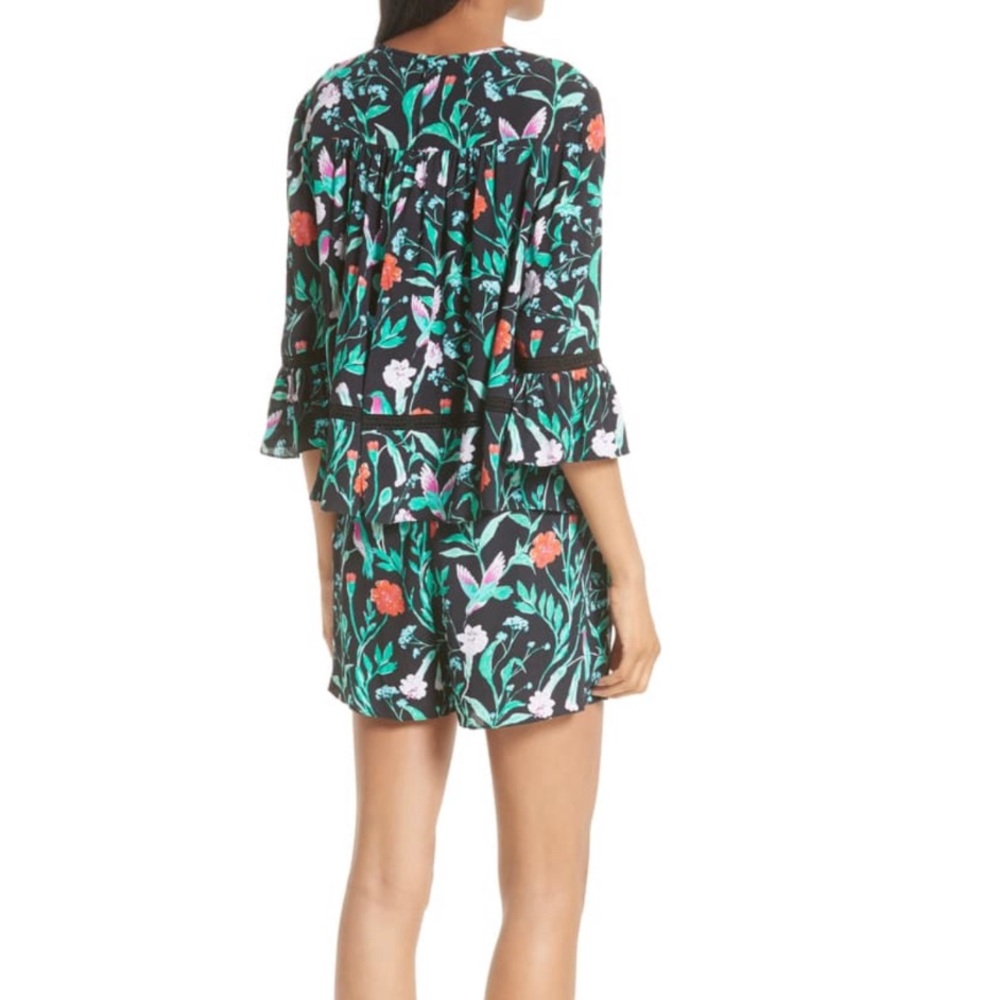 KATE SPADE Floral Jardin Crepe Romper Scenic Route - Picture 6 of 16